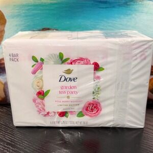 Dove Garden Tea Party Rose Berry Bouquet Limited Edition 4 Bar Pack 15 oz NEW